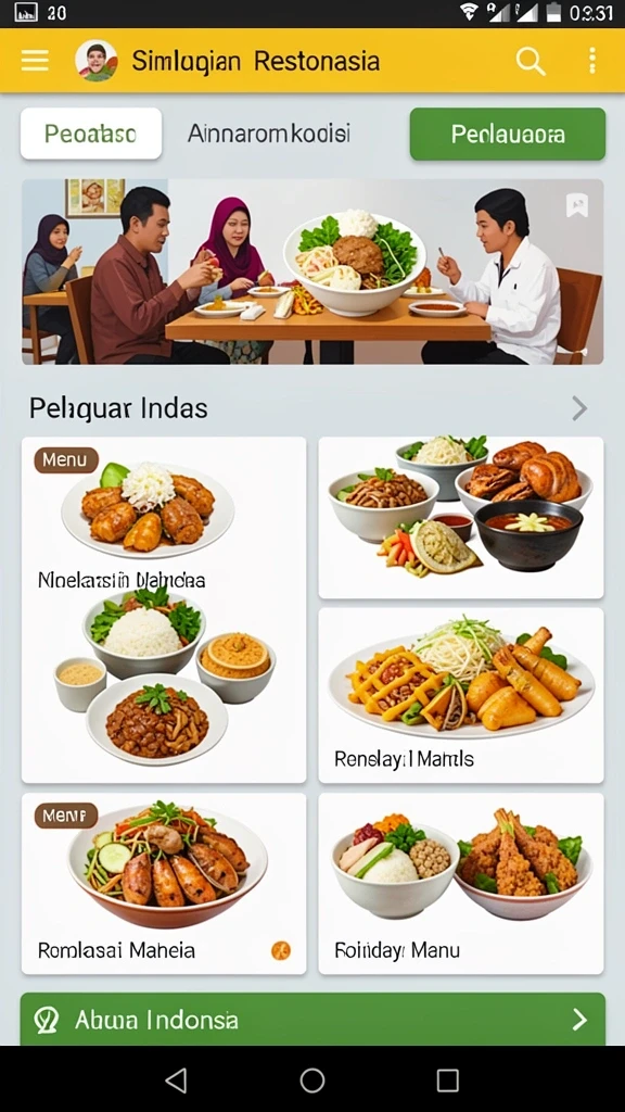 Tampilan menu utama LUCKYMINO yang menarik.