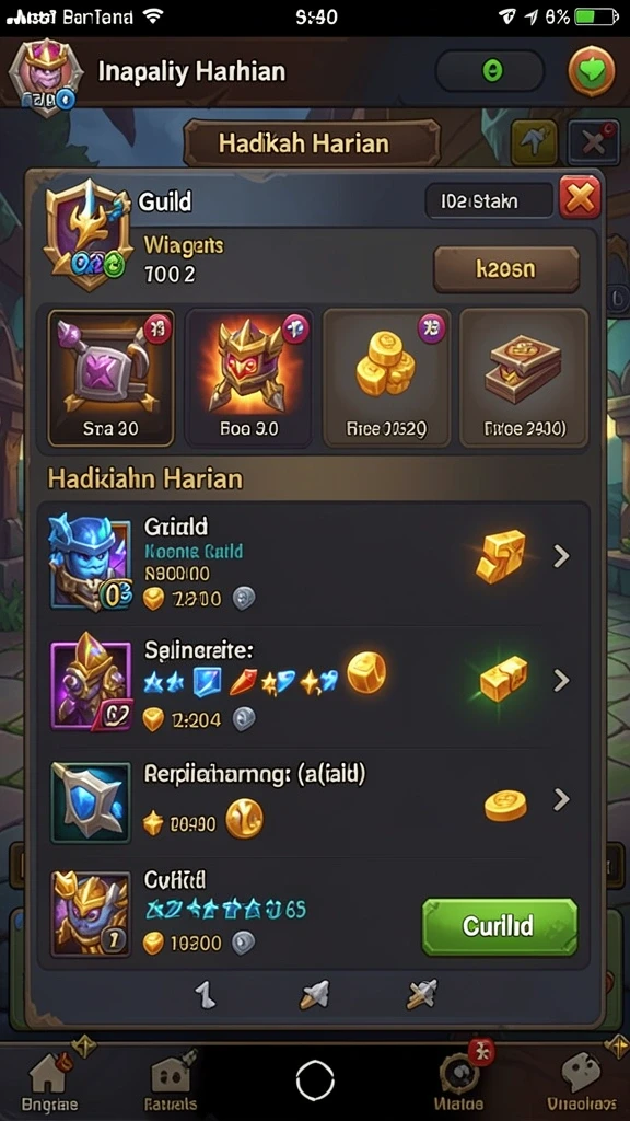Level permainan yang penuh tantangan dan seru.
