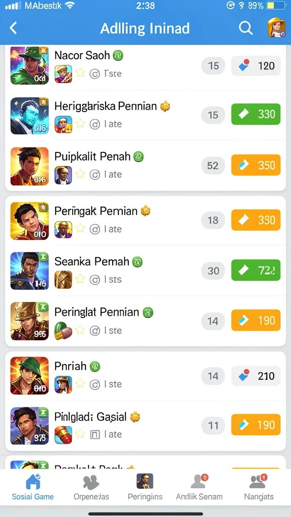 Tangkapan layar fitur karakter baru yang menakjubkan.